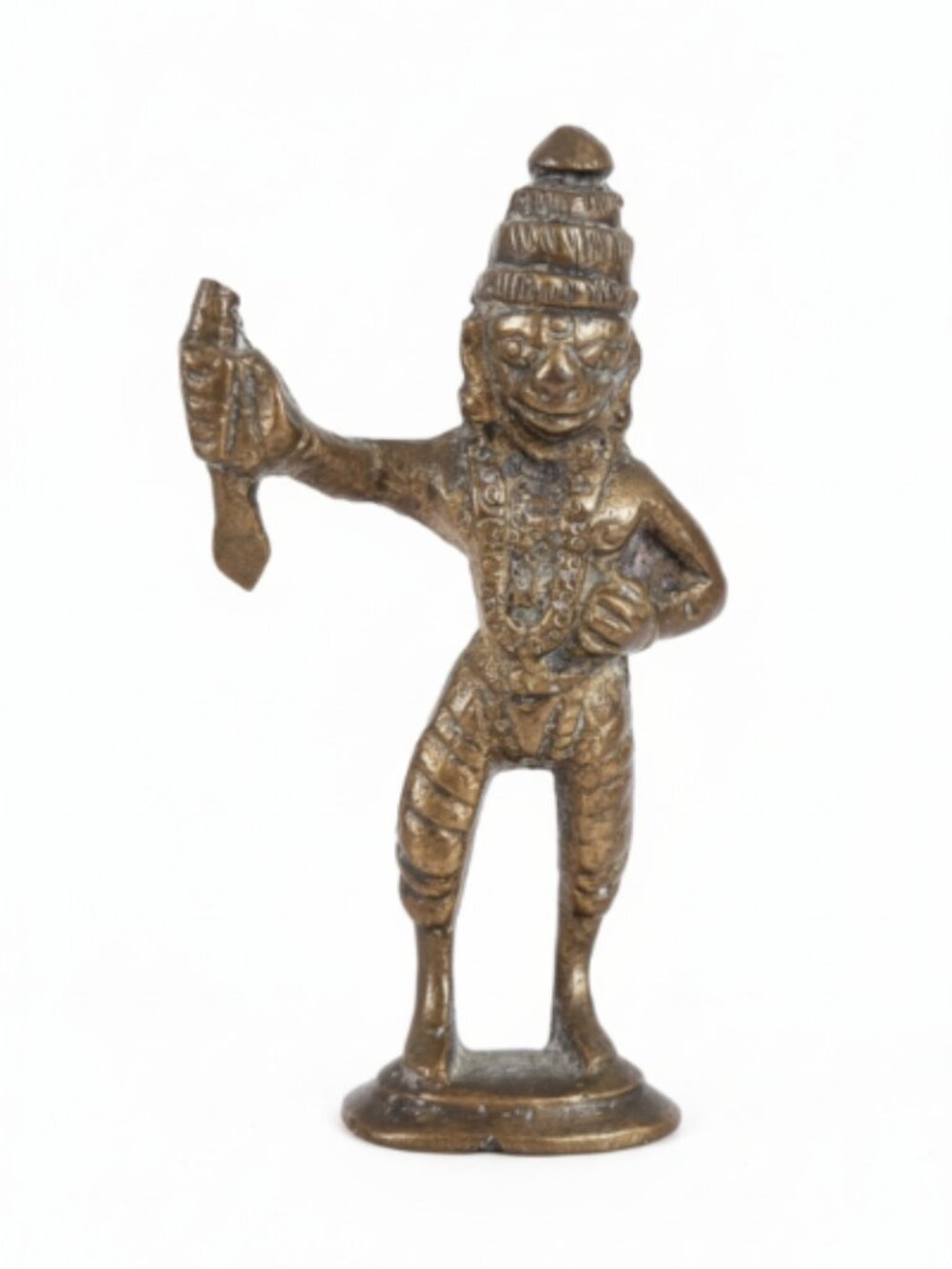 Vintage Brass Indian Amulet of a Hindu Deity